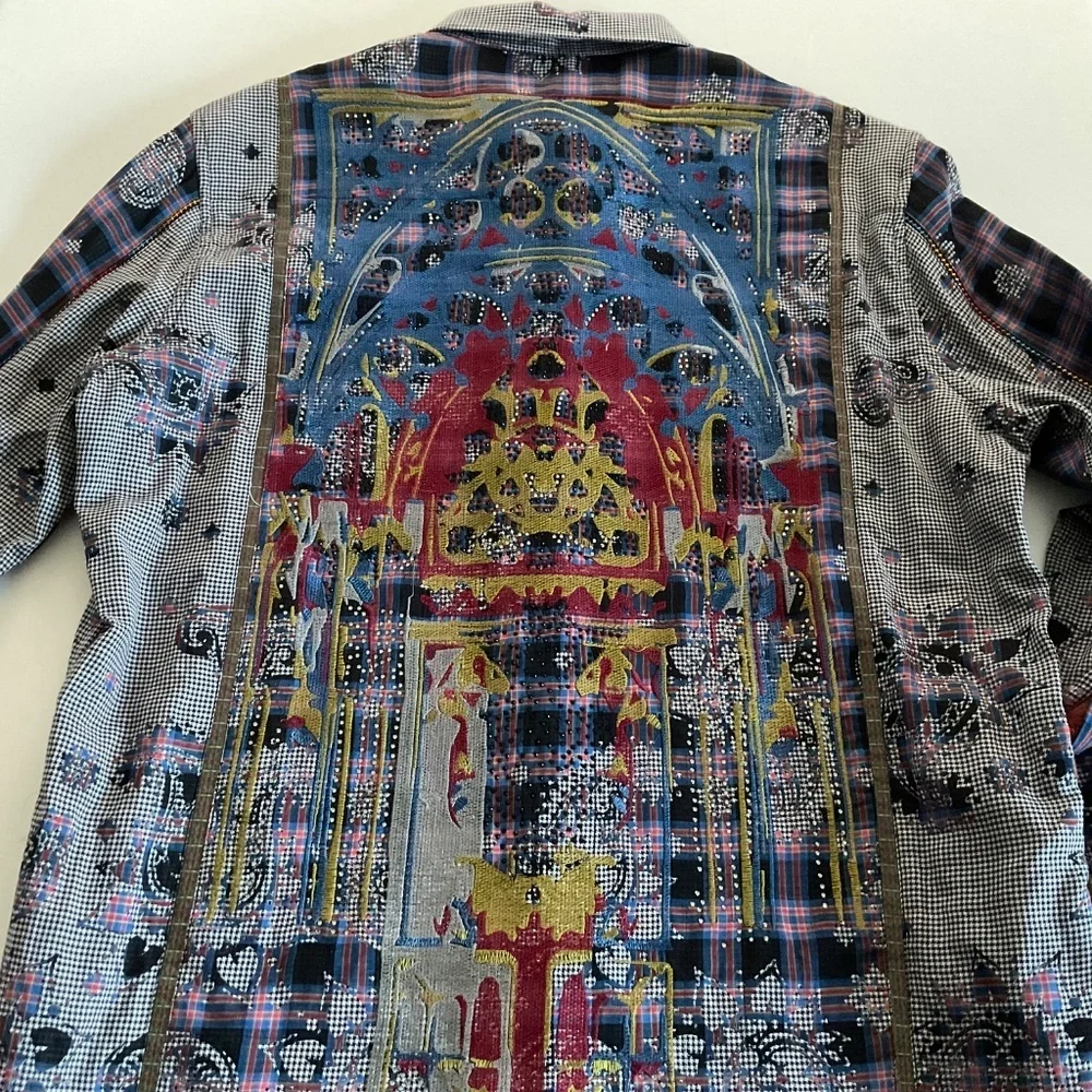 Robert Graham Mens Limited Edition Blues Haven XL Classic Fit Embellished Scull - Picture 10 of 14